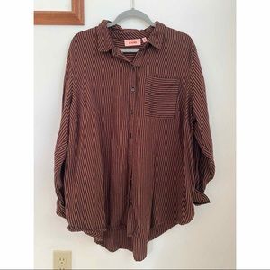Oversized pinstripe button down